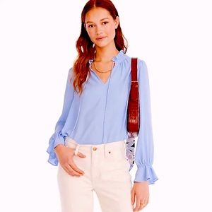 JCREW Drapey Ruffle Tie-neck Top NWT Size X-Large
Orchid Blue